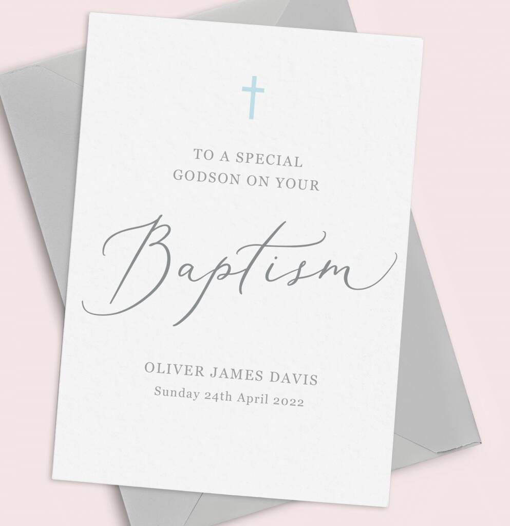 Cross Special Godson Baptism Day Card