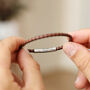 Men's Personalised Slim Woven Leather Bracelet In Box, thumbnail 7 of 11