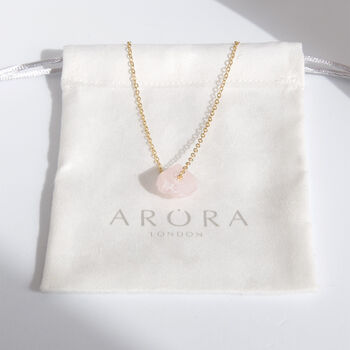 Rose Quartz Raw Crystal Chunk Necklace, 3 of 4