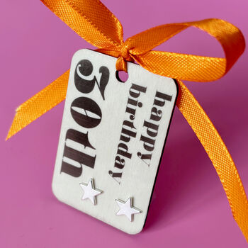 30th Birthday Sterling Silver Star Stud Earrings, 2 of 6