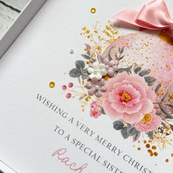 Handmade Pink Bauble Christmas Card, 4 of 7