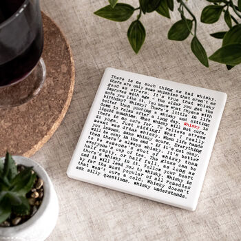 Set Of Two Ceramic Whisky Coasters In Gift Box, 6 of 11