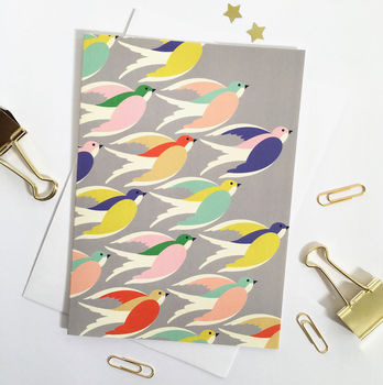 Pack Of Eight Bird Patterned Greetings Cards, Gift Set, 3 of 11