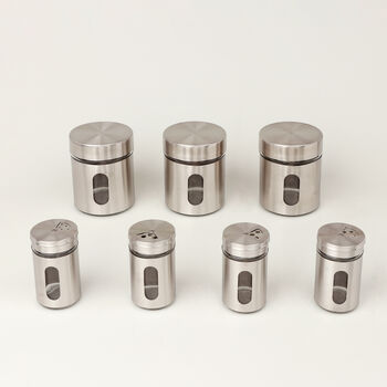 G Decor Glass Chrome Free Standing Spice Rack Jars Set, 4 of 5