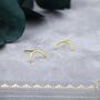 Sterling Silver Delicate Curved Bar Stud Earrings, thumbnail 4 of 12