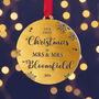 First Christmas Married Couple Gold Or Silver Tree Decoration, thumbnail 1 of 6