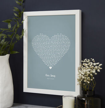 Favourite Lyrics Love Heart Personalised Print, 4 of 10
