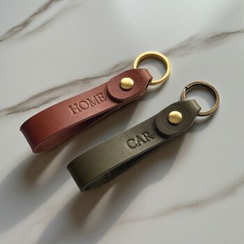 Personalised Leather Loop Keyring, 2 of 6