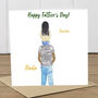 Personalised Daughter Son Portrait Fathers Day Card, thumbnail 2 of 5