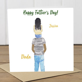 Personalised Daughter Son Portrait Fathers Day Card, 2 of 5