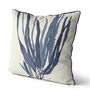 Seaweed No1 Blue Cushion, Nautical Coastal Design, thumbnail 2 of 4