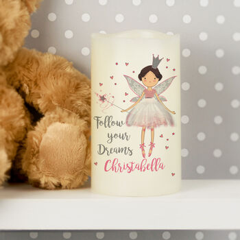 Personalised Fairy Princess Night Light LED Candle, 5 of 10