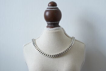 Diamond Cut Curb Chain Necklace In Solid Sterling Silver 20 Inches Long, 2 of 3
