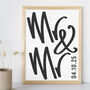 Mr And Mrs Wedding Print With Optional Frame, thumbnail 3 of 3