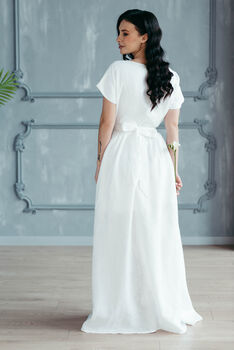 Maxi Linen Wedding Dress, 2 of 12