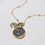 Gold Plated Sterling Silver Lotus Necklace, thumbnail 7 of 12