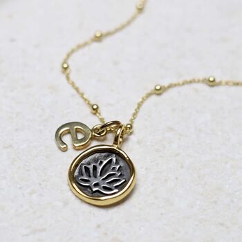 Gold Plated Sterling Silver Lotus Necklace, 7 of 12