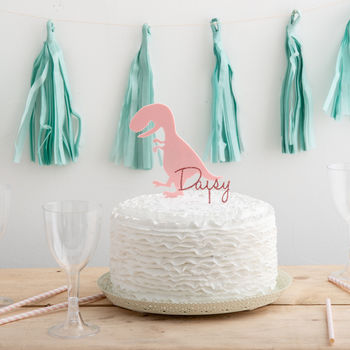 Personalised Name And Dinosaur Cake Topper, 2 of 3