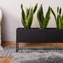 Black Very Long Metal Planter On Stand, thumbnail 8 of 11