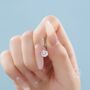 Double Prong Cz Huggie Hoop In Sterling Silver, thumbnail 2 of 11