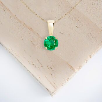 Genuine Emerald Necklace In 9ct Gold, 2 of 12
