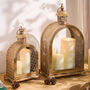 Set Of Two Moroccan Gold Arch Lanterns, thumbnail 1 of 5