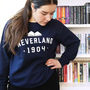 Book Lover 'Neverland' Varsity Sweatshirt, thumbnail 2 of 2