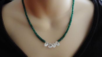 Diamond Quartz And Emerald Necklace, 2 of 2