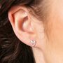 Sterling Silver Heart Outline Stud Earrings, thumbnail 3 of 7