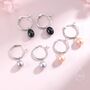 Natural Freshwater Pearl Huggie Hoop Earrings In Sterling Silver, thumbnail 1 of 11