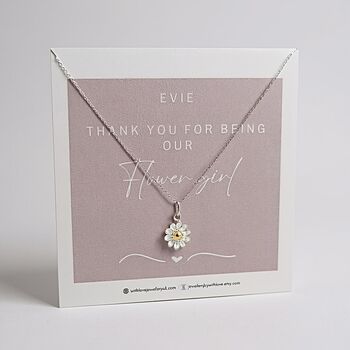 Sterling Silver Flower Girl Necklace Wedding Gift Set, 2 of 11