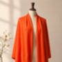 Neon Orange 100% Cashmere Travel Wrap Shawl Gift Boxed, thumbnail 4 of 8