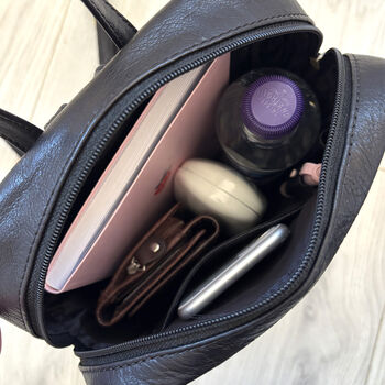 Women's Multi Coloured Genuine Leather Backpack, 3 of 4