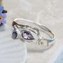 Silver Teardrop Amethyst And Iolite Ring, thumbnail 1 of 8