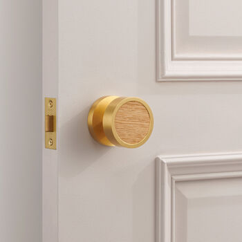Contemporary Internal Door Knobs With Wood Insert, 2 of 12