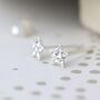 Tiny Sterling Silver Twinkling Star Stud Earrings, thumbnail 4 of 7