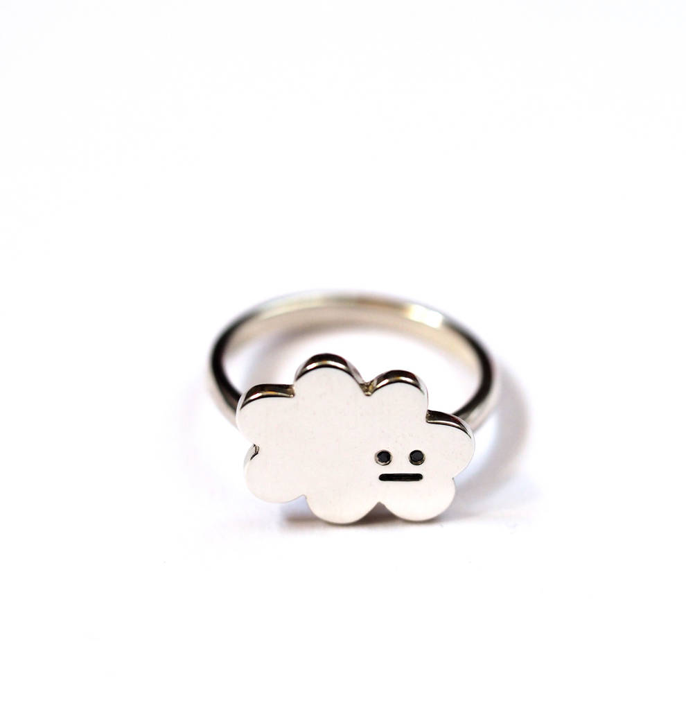 Cloud Ring With Black Diamond Eyes, 1 of 7