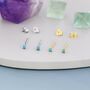 Extra Tiny 2mm Turquoise Stud Earrings, thumbnail 2 of 11