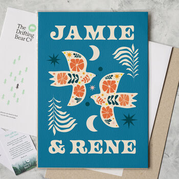 Personalised Love Birds Print For Couple, 2 of 2