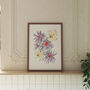 Aster And English Rose Floral Art Print, thumbnail 2 of 5