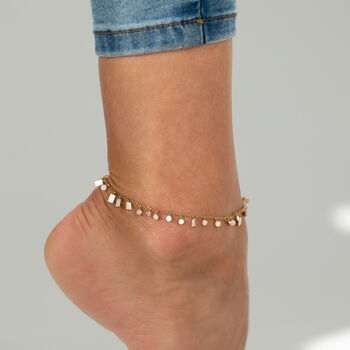 Custom Morse Code Mother Of Pearl Anklet, 5 of 9