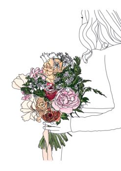 Personalised Wedding Bouquet Print, 2 of 5