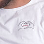 Embroidered Heart Hands Couples Pyjamas, thumbnail 2 of 4