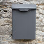 Outside Steel Lidded Post Box In Charcoal Grey, thumbnail 1 of 3