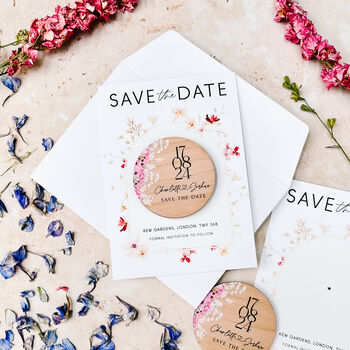 Save The Date Magnet Cards Wedding Floral Arch, 7 of 10