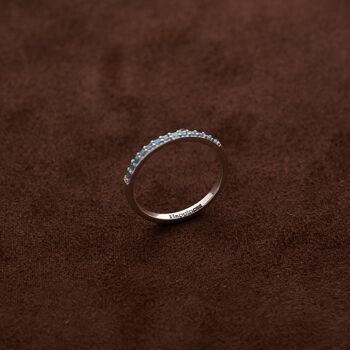 Silver 2mm Turquoise Stone Band Ring, Engraved Rings, Minimalist Rings, Dainty Rings For Men And Women, 6 of 10