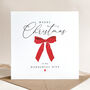Christmas Card For Wife / Husband: Festive Red Bow And Red Heart Design, thumbnail 6 of 12