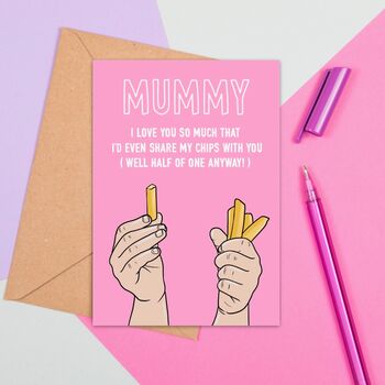 Large Size Chip Loving Mum/Mummy Card, 3 of 4
