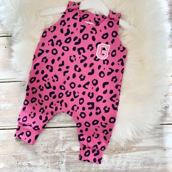 Pink Leopard Pattern Baby Romper, 5 of 6