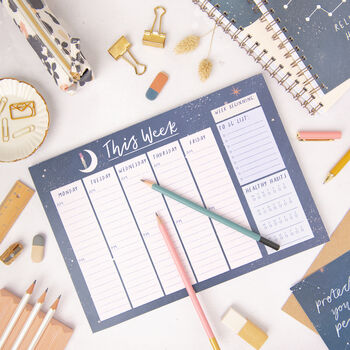 Peaceful Night A4 Weekly Planner Desk Pad, 3 of 4